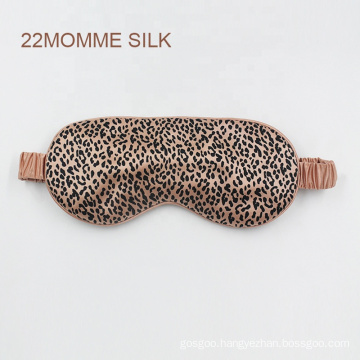 Luxury Travel Home Spa Nap Pure Silk Filler Rose Leopard Print Sleeping 100% Pure Mulberry 22 Momme Silk Eye Mask